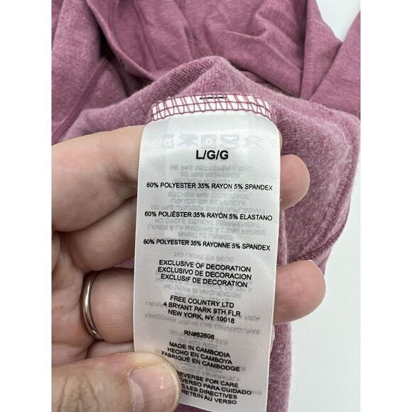 Free Country pink snap sweater womens large - Picture 5 of 5